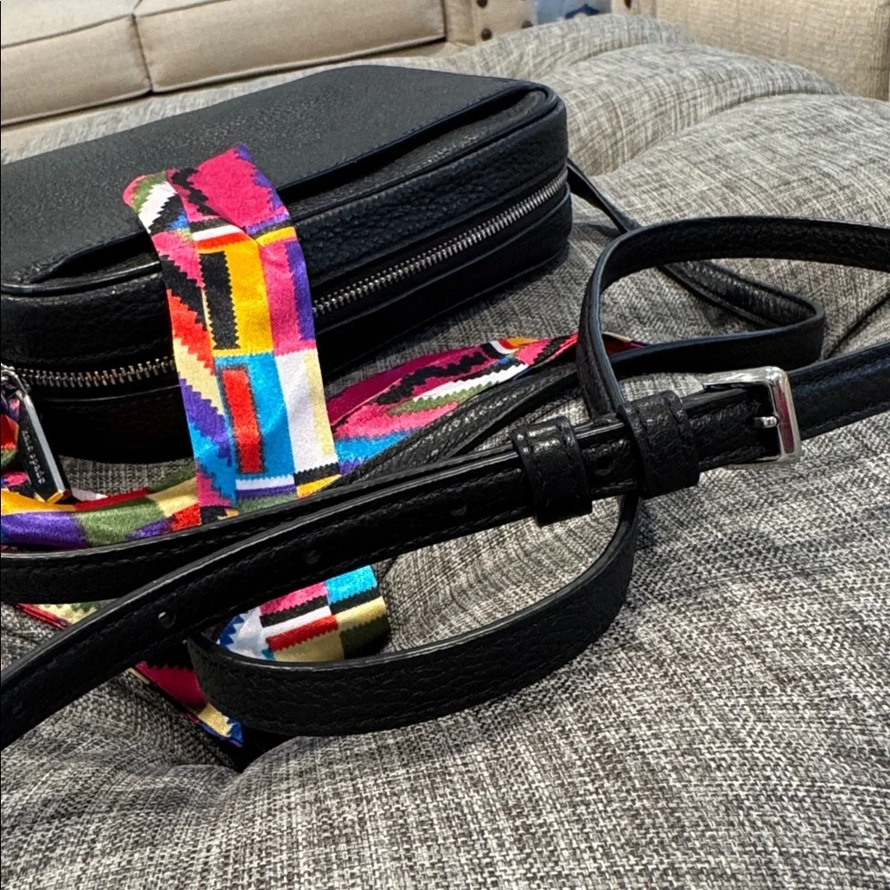 Kate Spade Bag Glitter On Mini Camera Black Pebbled Leather Crossbody